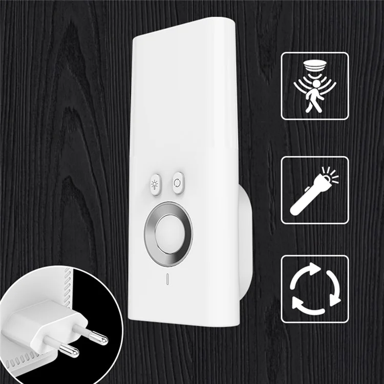 TB-38SCSLIRO kabelloses Ladeindukations-LED-Nachtlicht für den menschlichen Körper, RGB 7 Farben, SOS-Taschenlampe - Weiß / EU-Stecker