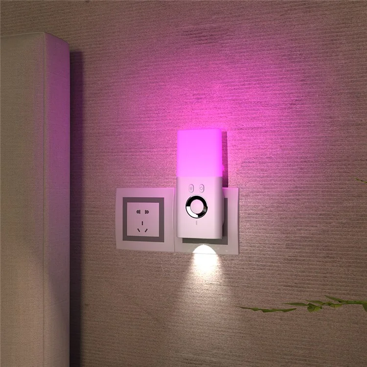TB-38SCSLIRO kabelloses Ladeindukations-LED-Nachtlicht für den menschlichen Körper, RGB 7 Farben, SOS-Taschenlampe - Weiß / EU-Stecker