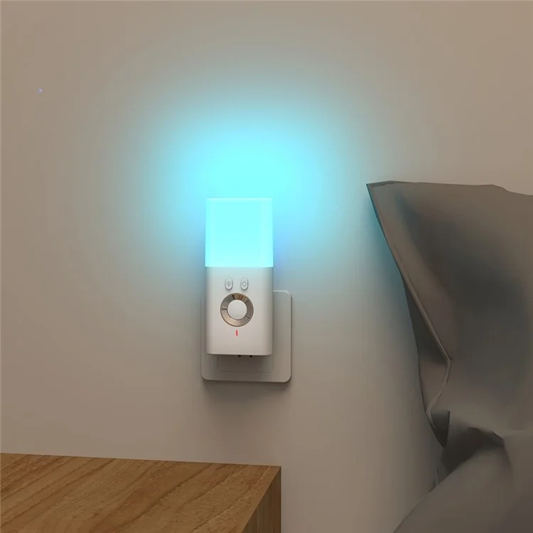 TB-38SCSLIRO kabelloses Ladeindukations-LED-Nachtlicht für den menschlichen Körper, RGB 7 Farben, SOS-Taschenlampe - Weiß / EU-Stecker