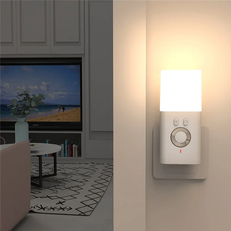 TB-38SCSLIRO kabelloses Ladeindukations-LED-Nachtlicht für den menschlichen Körper, RGB 7 Farben, SOS-Taschenlampe - Weiß / EU-Stecker