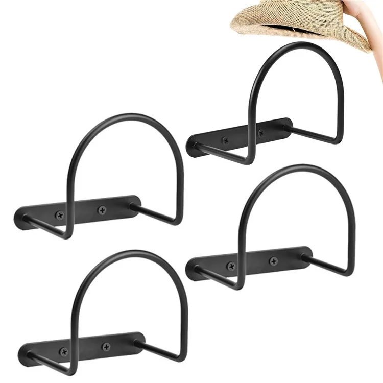 4 porte-chapeaux de cowboy à large bord montés au mur en fer