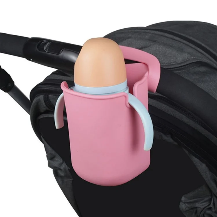 Multi-Purpose Stroller Bicycle Wheelchair Cup Holder TPR Foldable Drink Bottle Holder - Black