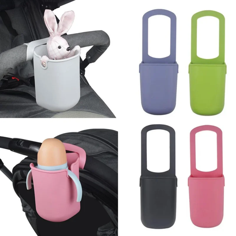 Multi-Purpose Stroller Bicycle Wheelchair Cup Holder TPR Foldable Drink Bottle Holder - Purple