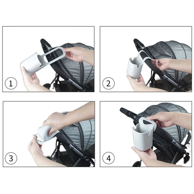 Multi-Purpose Stroller Bicycle Wheelchair Cup Holder TPR Foldable Drink Bottle Holder - Purple