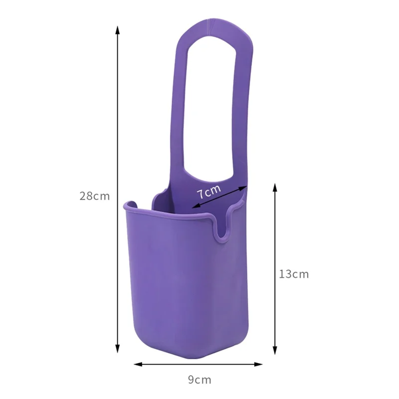 Multi-Purpose Stroller Bicycle Wheelchair Cup Holder TPR Foldable Drink Bottle Holder - Purple