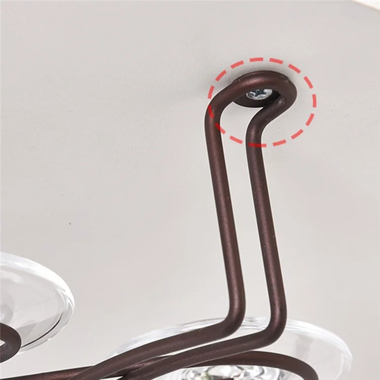 Suporte de taças de vinho minimalista CYF-032A para armário sem furos, com capacidade para 6 taças.