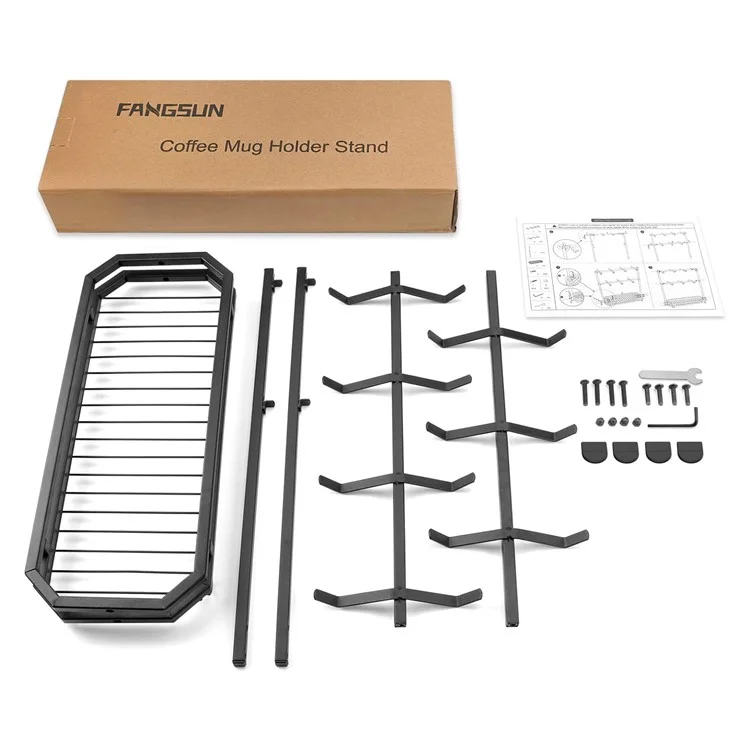 Kaffeebecher-Halter-Rack 3-stufiger Eisen-Aufbewahrungsorganisator Küchen-Arbeitsplatten-Tasse Hänge-Ständer