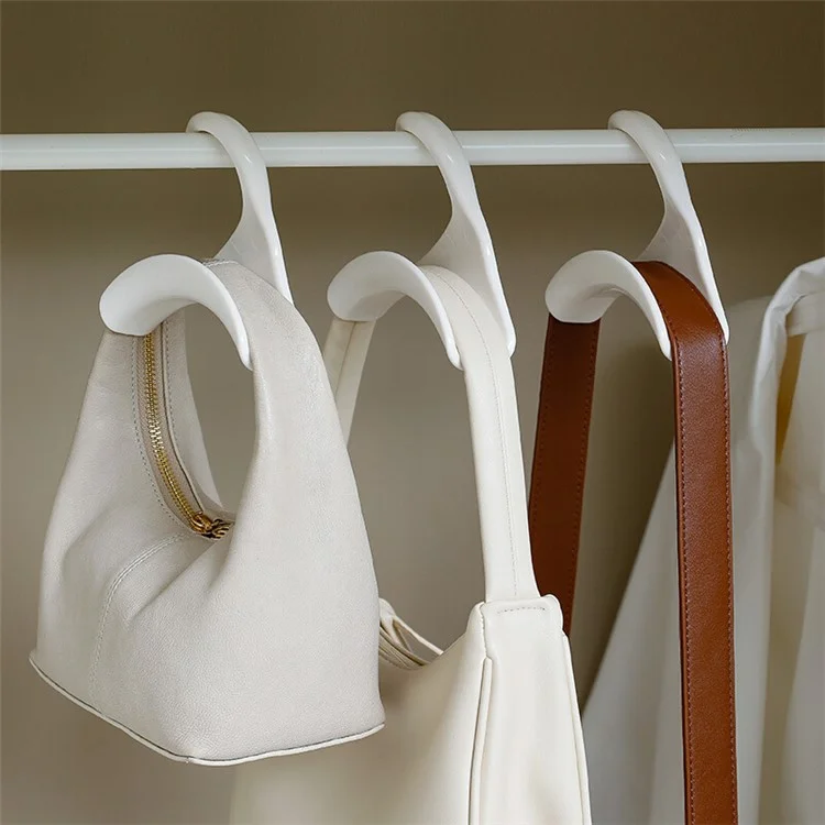 10Pcs Arched PP Hooks Wardrobe Organizer Handbag Scarf Hat Storage Hanger - Black