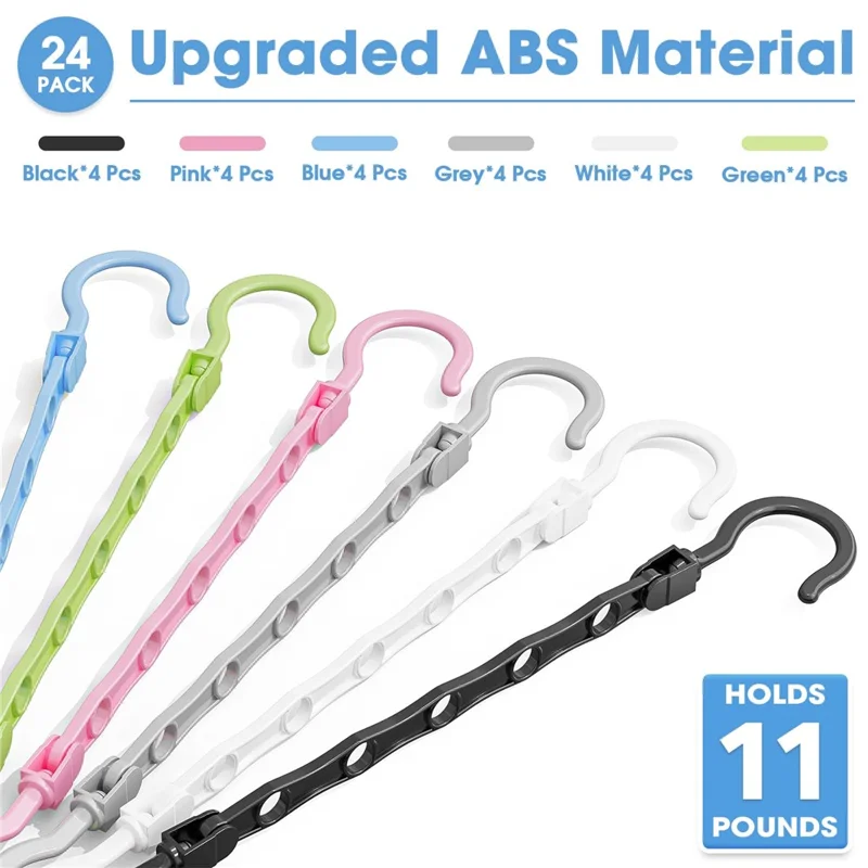 Plastic Clothes Hanger 5 Hole Design Anti Slip Rotatable Space Saving Wardrobe Organizer - White