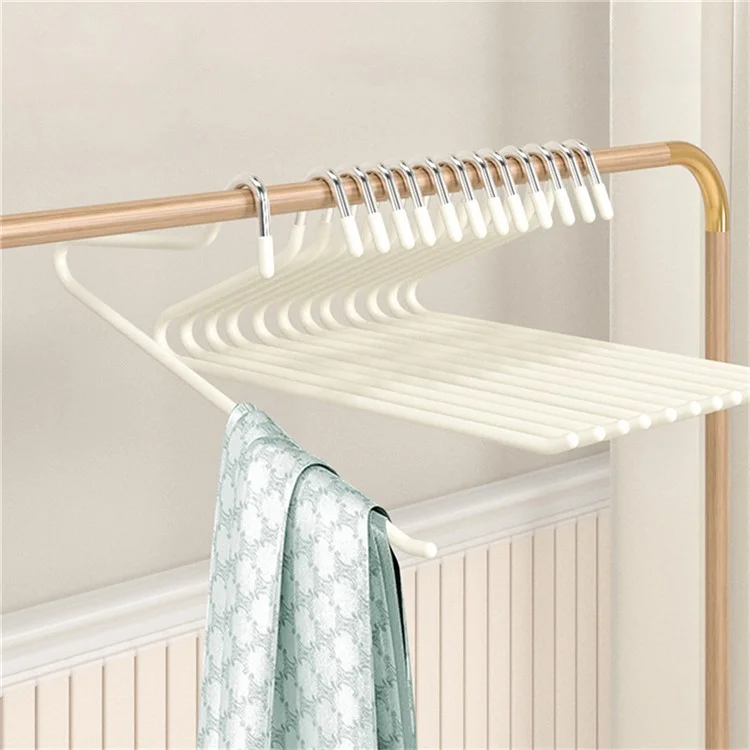 5Pcs Z Shaped Goose Neck Pants Hangers Closet Space Saving Non Slip Anti Wrinkle Trousers Organizer - White