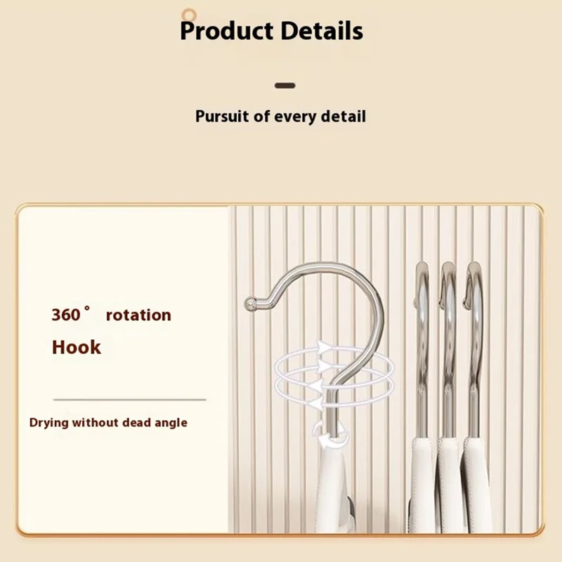 10Pcs Traceless Clothes Hangers Non Slip ABS Stainless Steel Wet Dry Use Wardrobe Organizer - White