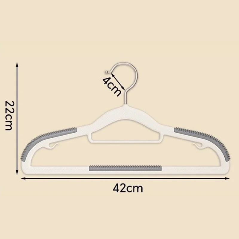 10Pcs Traceless Clothes Hangers Non Slip ABS Stainless Steel Wet Dry Use Wardrobe Organizer - Orange