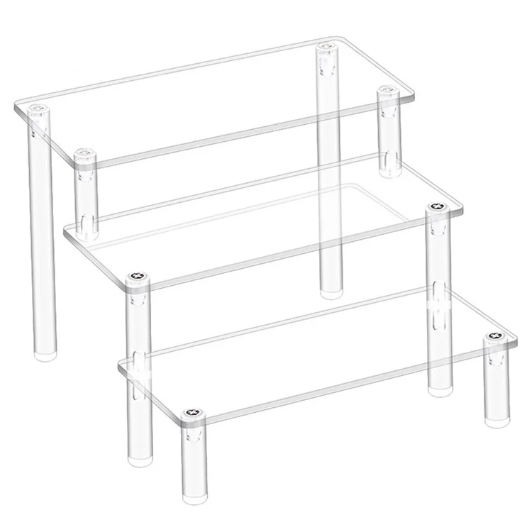 3 niveles 30cm Soporte de exhibición de acrílico para Figuras Joyas Organizador transparente de paso