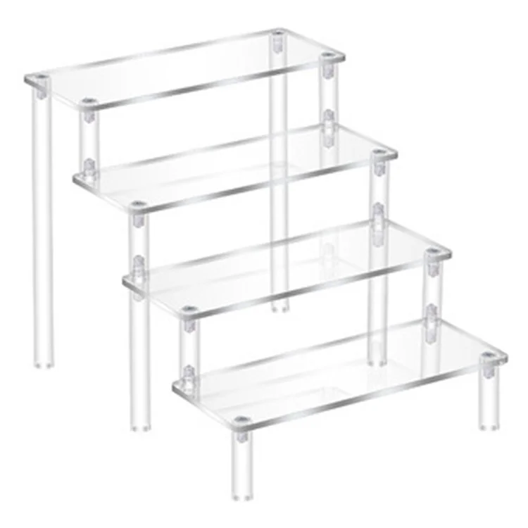 Soporte de exhibición de 4 niveles de 30 cm de acrílico para figuras, joyas, organizador transparente de paso