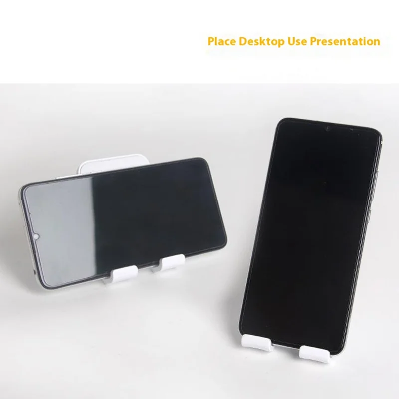 Self Adhesive Wall Mounted Phone Holder for Bathroom Living Room Adjustable Angle Storage Shelf - White