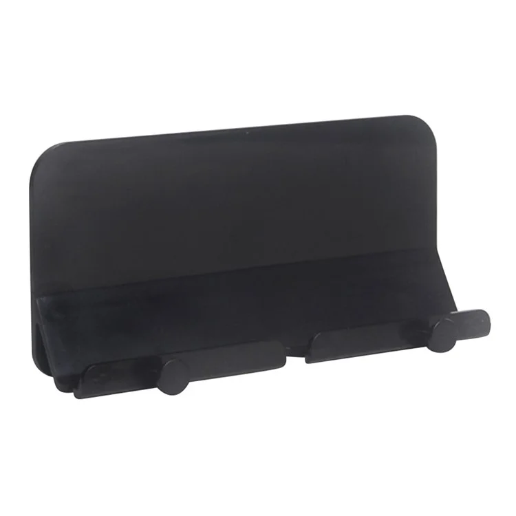 Support de téléphone mural organisateur de câbles, étagère de rangement autoadhésive pour salle de bain et cuisine - Noir
