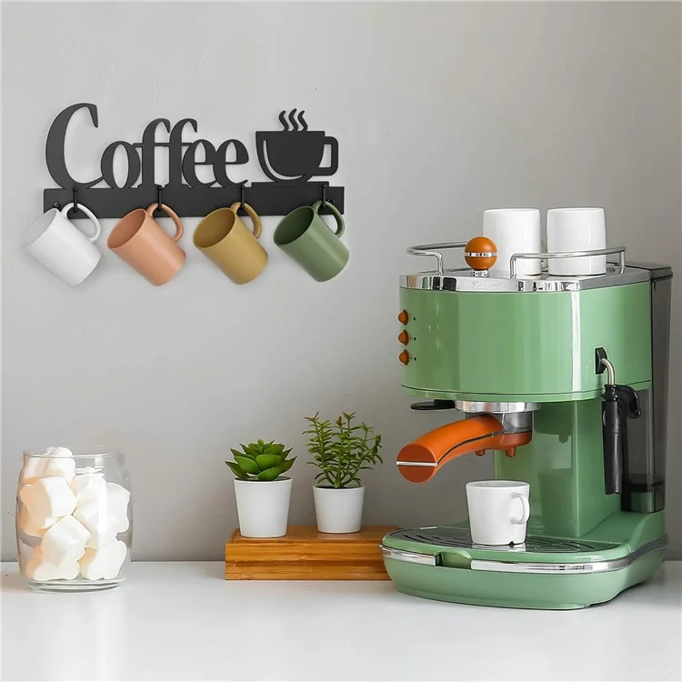 3er-Set Wandhalterung für Kaffeebecher mit 12 Haken, Eisenkunst-Tassenhänger-Organizer