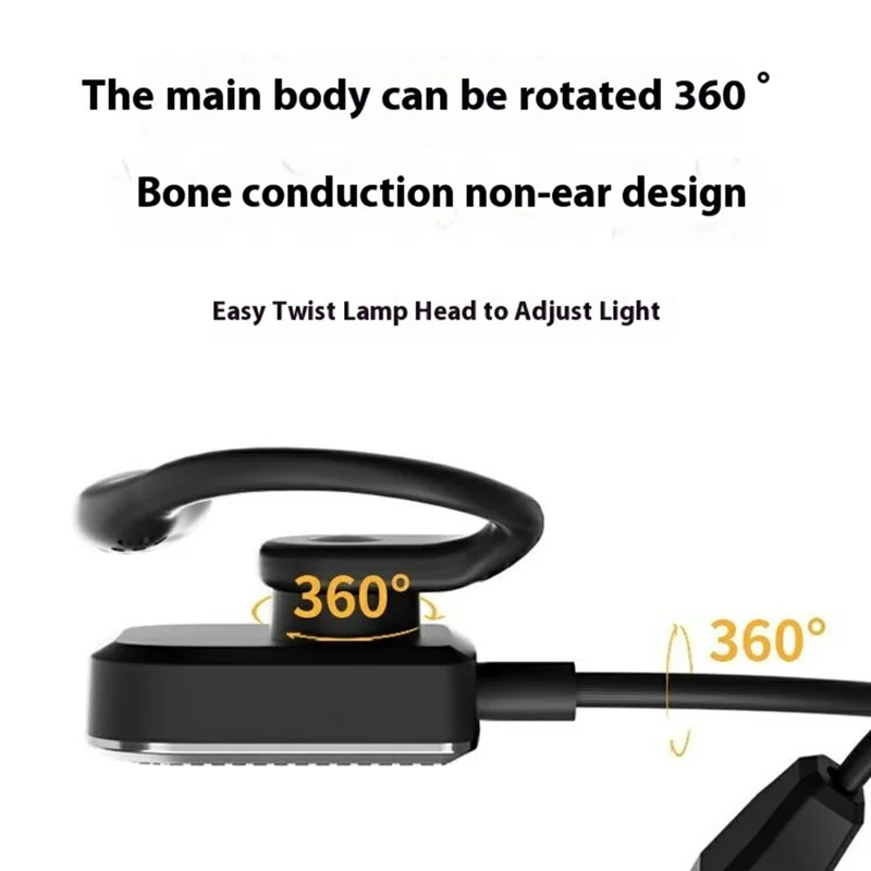 Ear Hook Reading Light Flexible Gooseneck Dimmable Book Light for Dormitory Study - Black