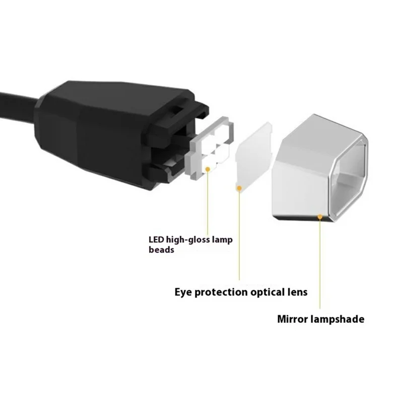 Ear Hook Reading Light Flexible Gooseneck Dimmable Book Light for Dormitory Study - Black