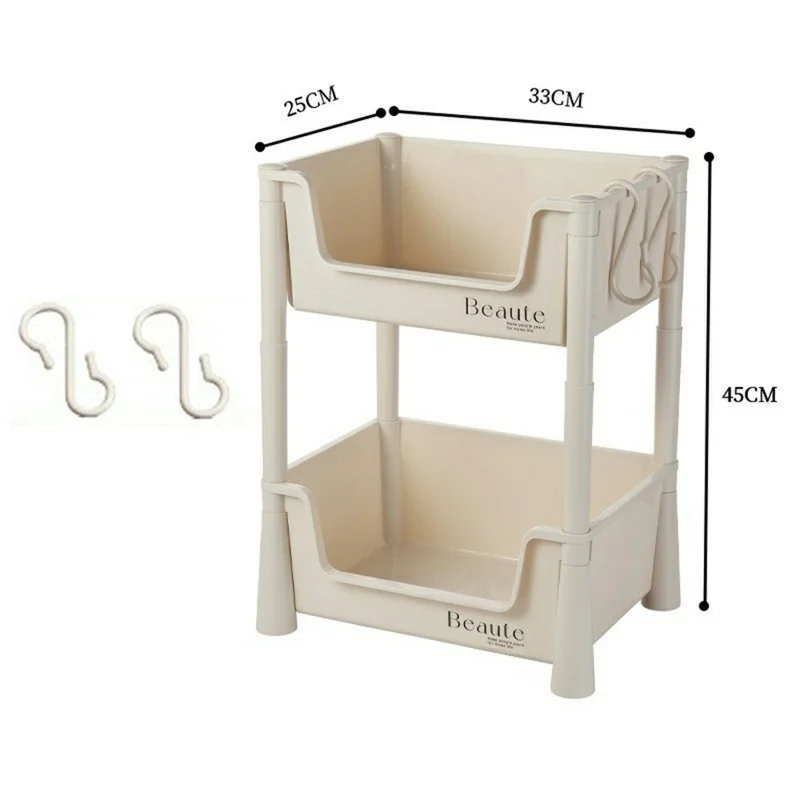 PP Storage Cart Under Desk Organizer Bookshelf Student Home Books Cosmetics Snacks Rack