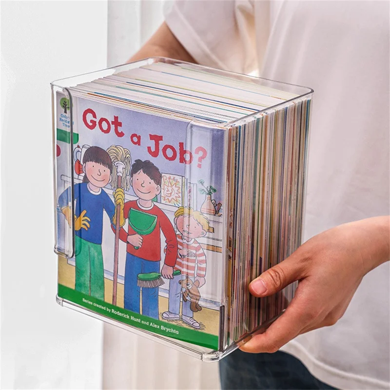 Clear Children's Book Organizer Desktop Bookshelf Storage Box For Picture Books  /  Desk Organization