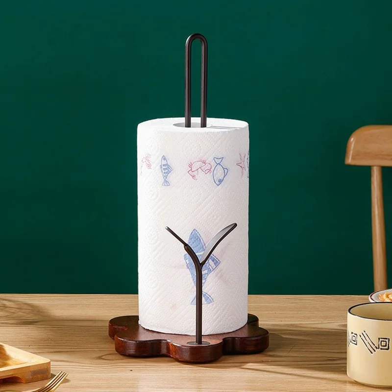 CYF-673 Kitchen Roll Holder Standing Flower Base Paper Towel Holder Cling Film Storage Rack