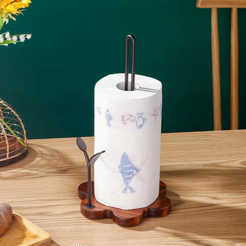 CYF-673 Kitchen Roll Holder Standing Flower Base Paper Towel Holder Cling Film Storage Rack