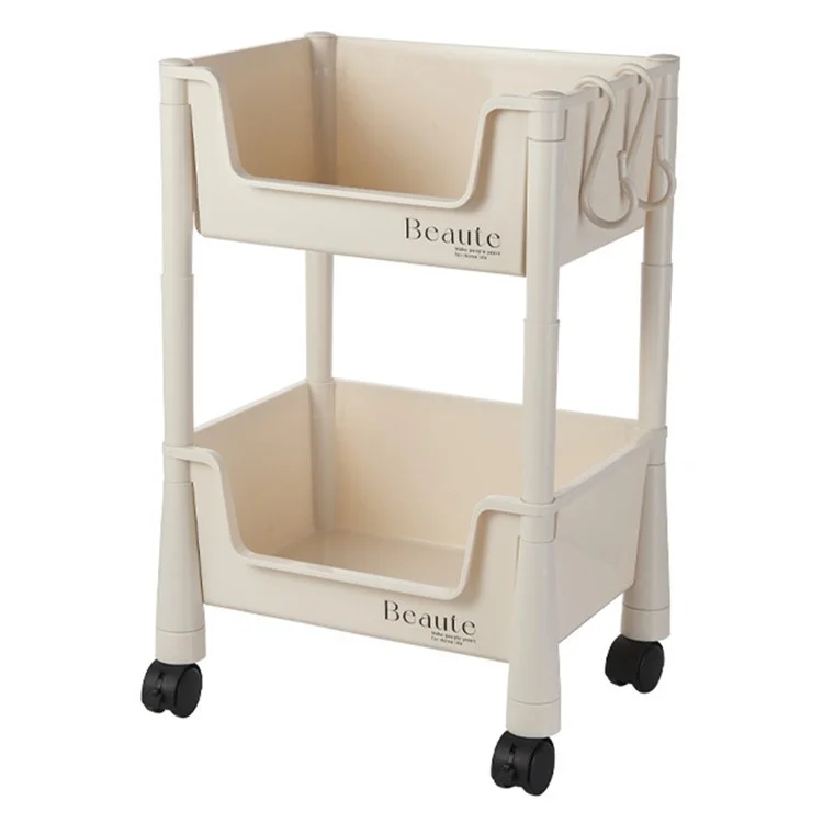 Rack de Armazenamento de 2 Níveis com Rodas para Organização sob Escrivaninha para Casa / Alojamento Estudantil