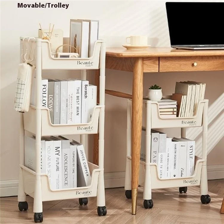 Rack de Armazenamento de 2 Níveis com Rodas para Organização sob Escrivaninha para Casa / Alojamento Estudantil