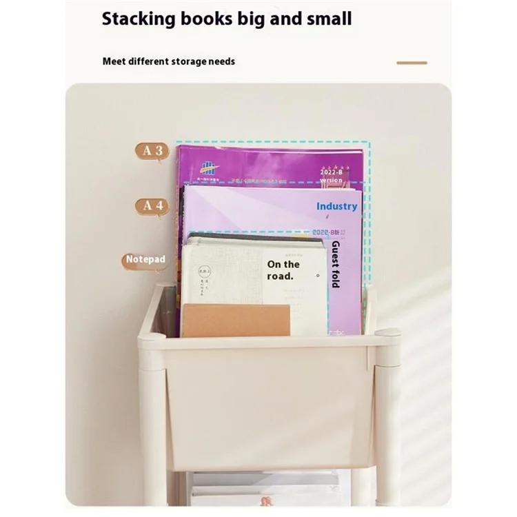 Rack de Armazenamento de 2 Níveis com Rodas para Organização sob Escrivaninha para Casa / Alojamento Estudantil
