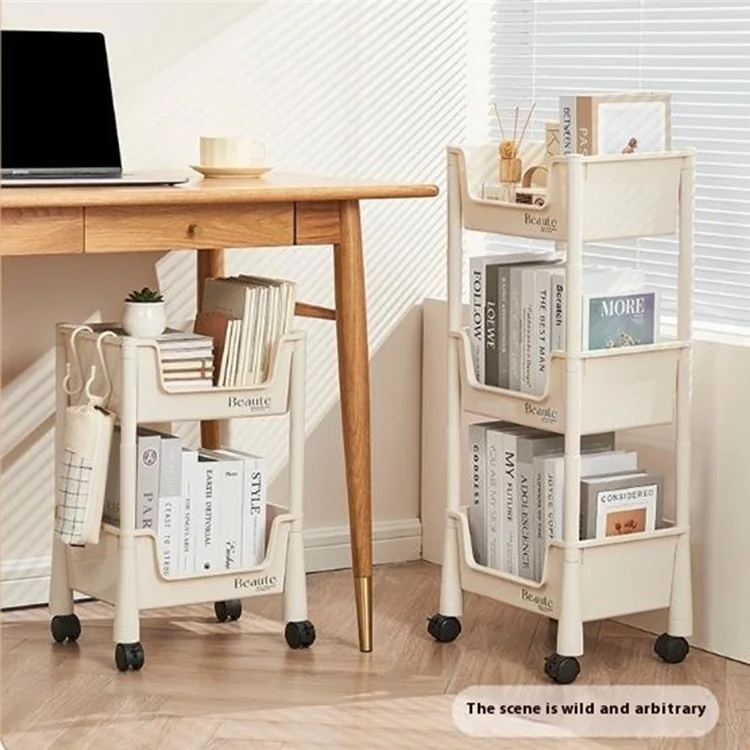 Rack de Armazenamento de 2 Níveis com Rodas para Organização sob Escrivaninha para Casa / Alojamento Estudantil