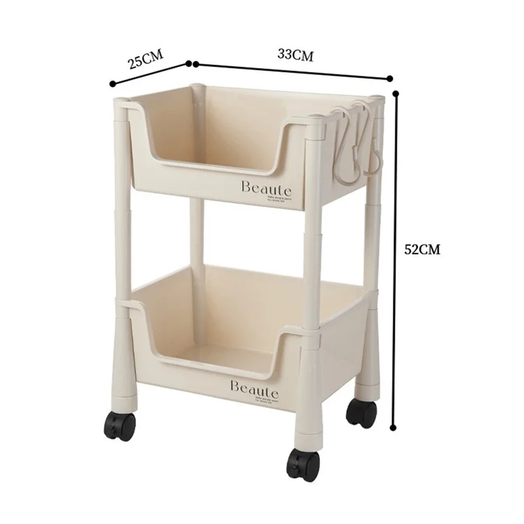 Rack de Armazenamento de 2 Níveis com Rodas para Organização sob Escrivaninha para Casa / Alojamento Estudantil