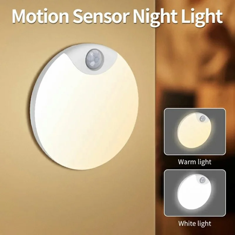 F13 Lampe de nuit LED magnétique rechargeable avec détecteur de mouvement et variateur - Lumière chaude pour chambre et couloir