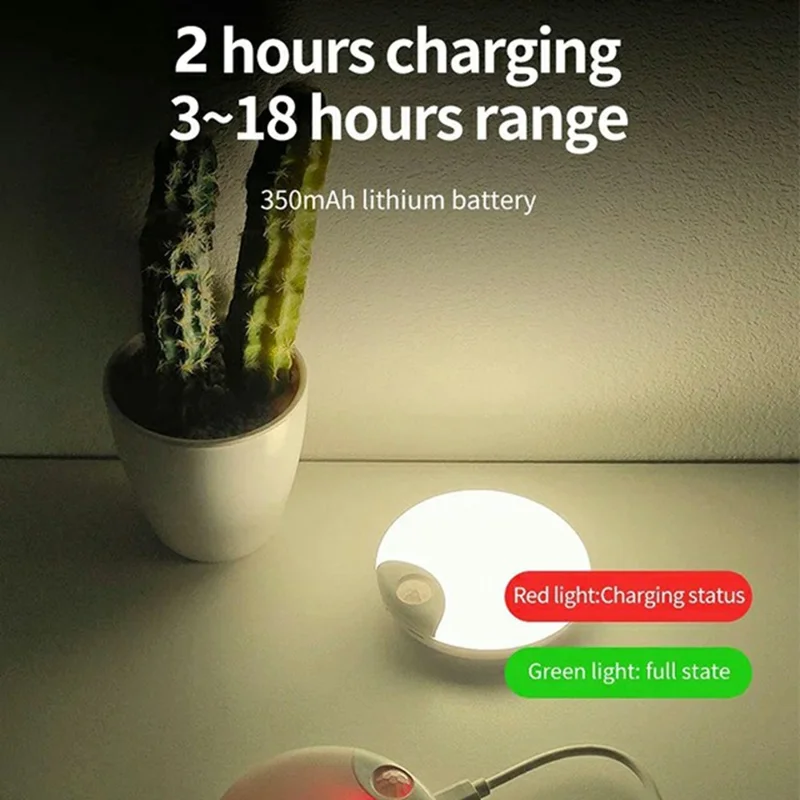 F13 Lampe de nuit LED magnétique rechargeable avec détecteur de mouvement et variateur - Lumière chaude pour chambre et couloir
