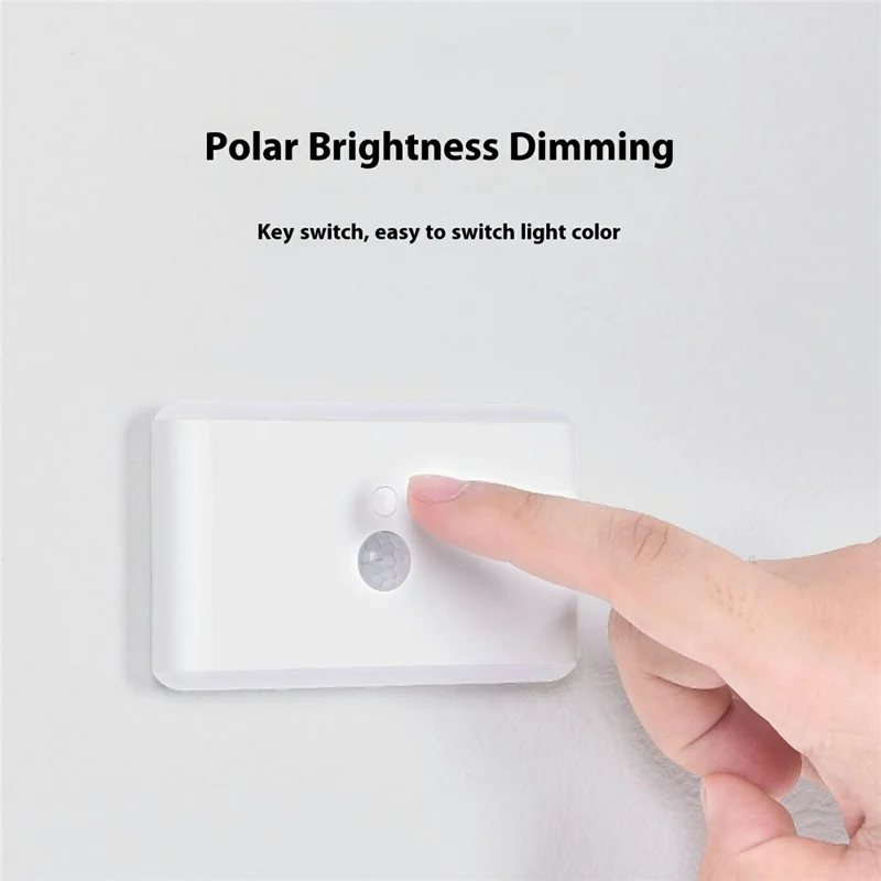 F19 2Pcs RGB Motion Sensor Lamp Rechargeable Bedroom Corridor Magnetic LED Night Light