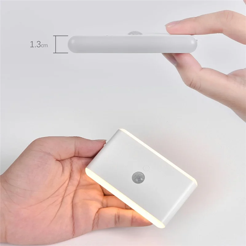F19 2Pcs RGB Motion Sensor Lamp Rechargeable Bedroom Corridor Magnetic LED Night Light