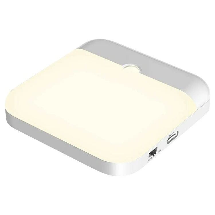 F6 120 Degree Angle Motion Sensor Night Light Rechargeable Magnetic LED Cabinet Light - Warm Light