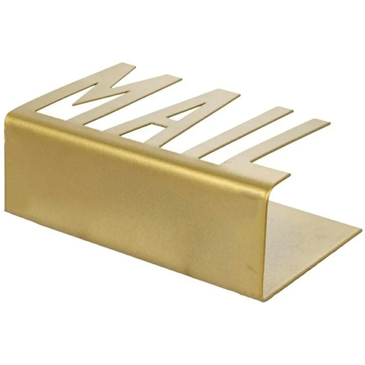006-1 Desktop Mail Organizer Letters Design Metal Sorter File Holder for Home Office - Gold