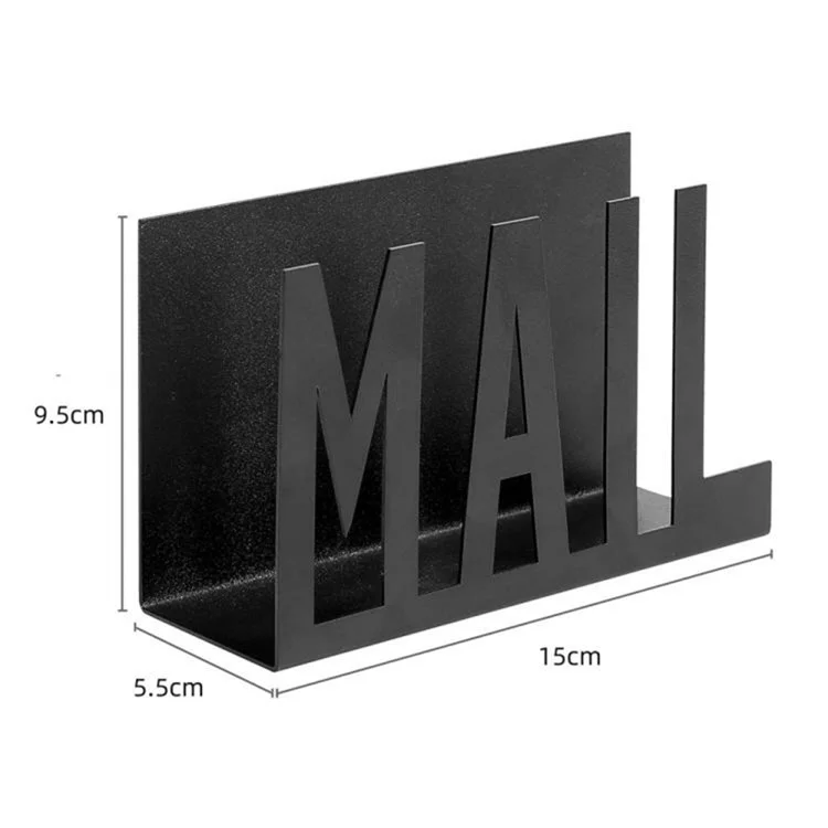 006-1 Desktop Mail Organizer Letters Design Metal Sorter File Holder for Home Office - Gold