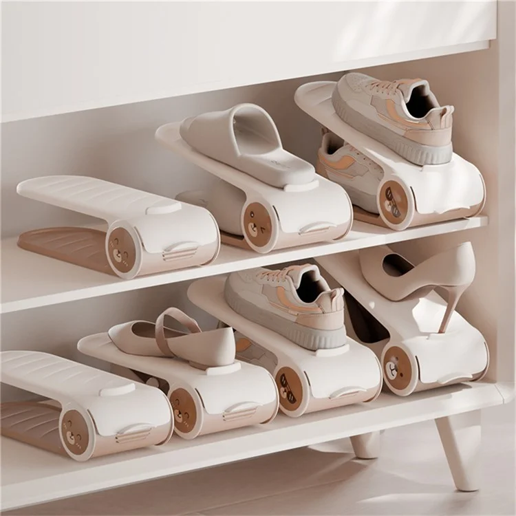 Verstellbares zweischichtiges PP-Schuhregal-Organizer Heimplatz sparend Schuhhalter - Good Bear