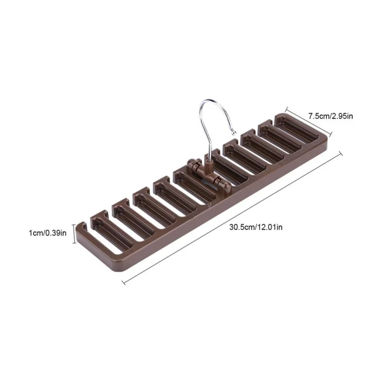Multifunction Belt Organizer Rack Space Saving Closet Storage Hanger for Ties Scarves Hats - Brown