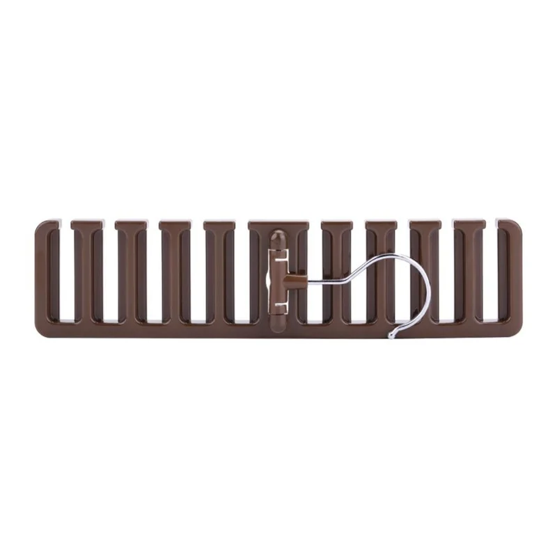 Multifunction Belt Organizer Rack Space Saving Closet Storage Hanger for Ties Scarves Hats - Brown