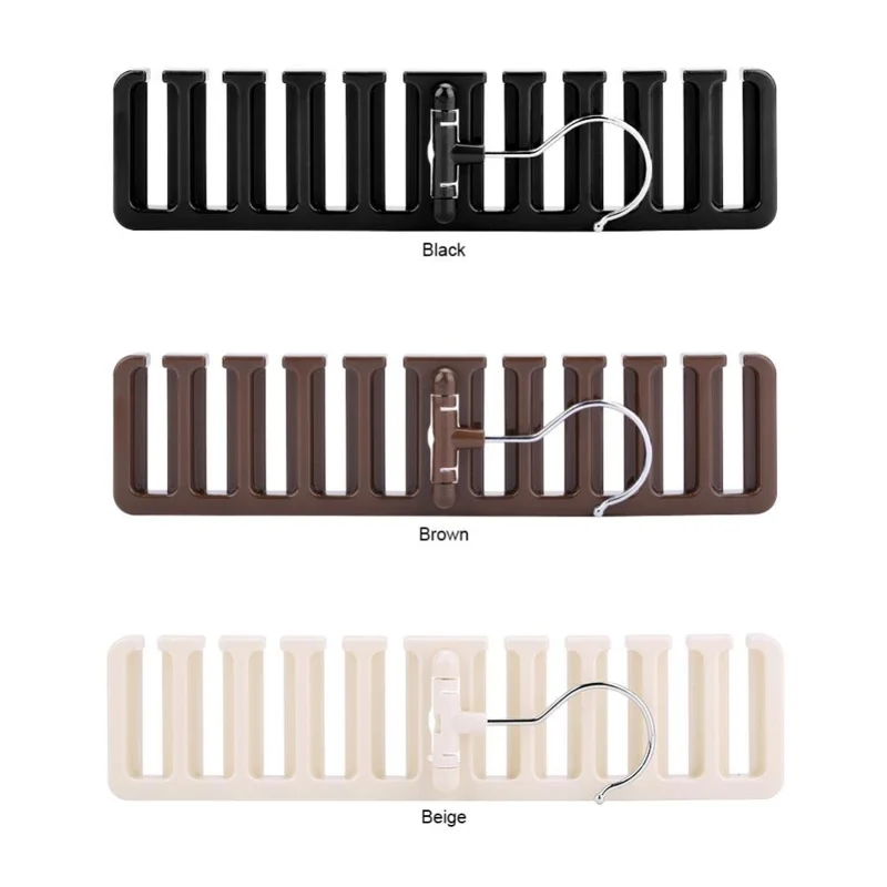 Multifunction Belt Organizer Rack Space Saving Closet Storage Hanger for Ties Scarves Hats - Brown
