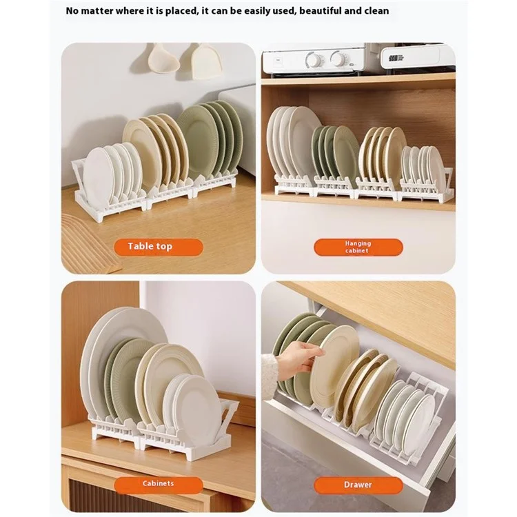 Kitchen Dish Drying Rack Plate Organizer Countertop Drainer Drawer Vertical Plate Divider Storage Holder