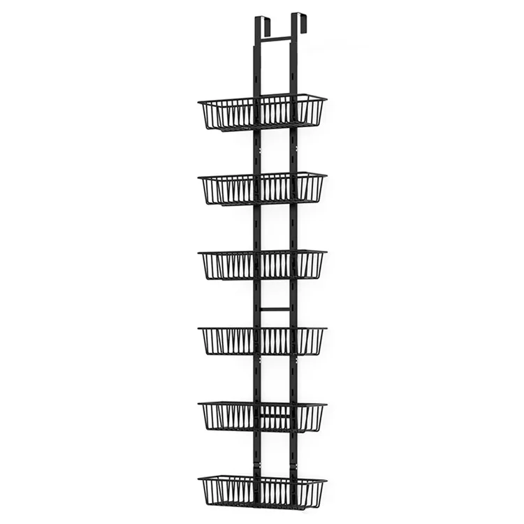 6 Tier Hanging Organizer Multi Layer Door Storage Rack No Drill Design for Kitchen Bedroom Bathroom