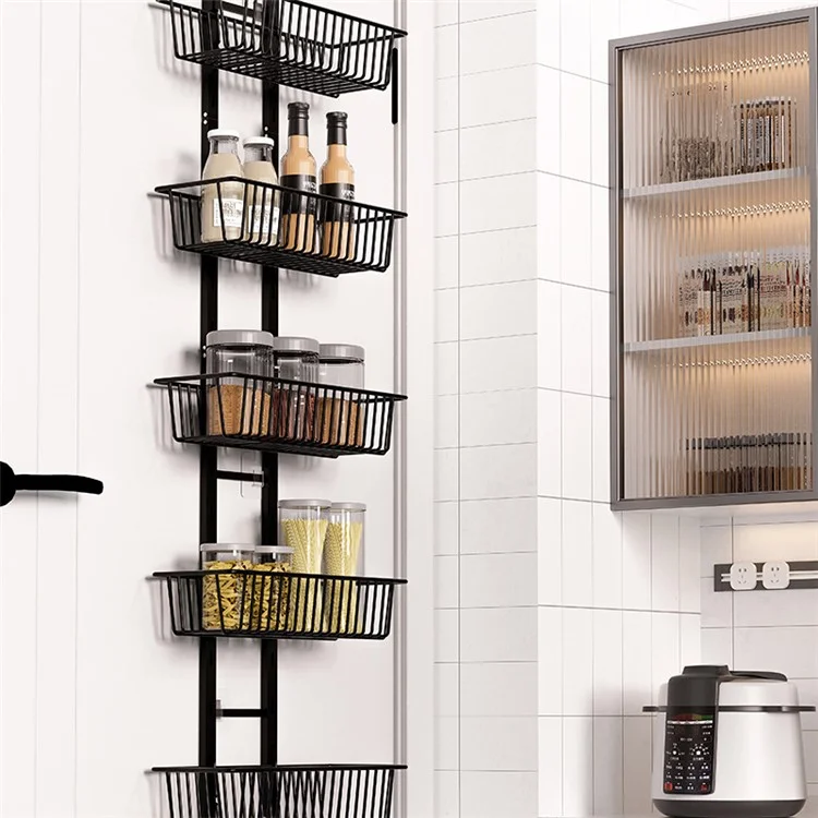 6 Tier Hanging Organizer Multi Layer Door Storage Rack No Drill Design for Kitchen Bedroom Bathroom