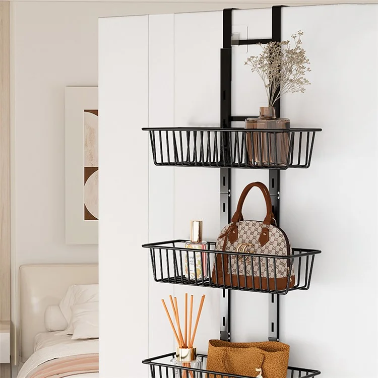 6 Tier Hanging Organizer Multi Layer Door Storage Rack No Drill Design for Kitchen Bedroom Bathroom