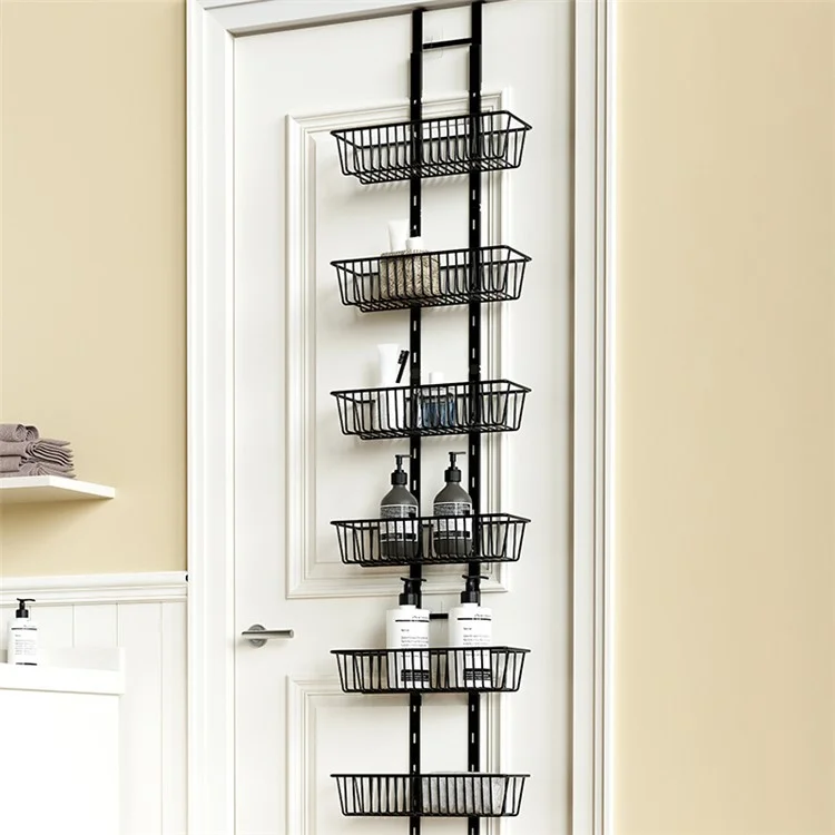 6 Tier Hanging Organizer Multi Layer Door Storage Rack No Drill Design for Kitchen Bedroom Bathroom