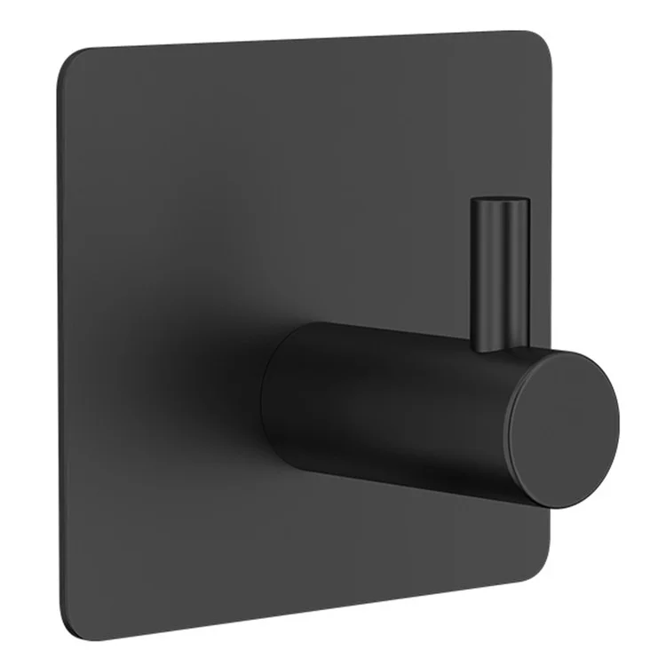 4 Piezas de Gancho Organizador de Pared de Acero Inoxidable 304 Adhesivo Sin Perforación Cilíndrico para Toallas de Baño - Negro