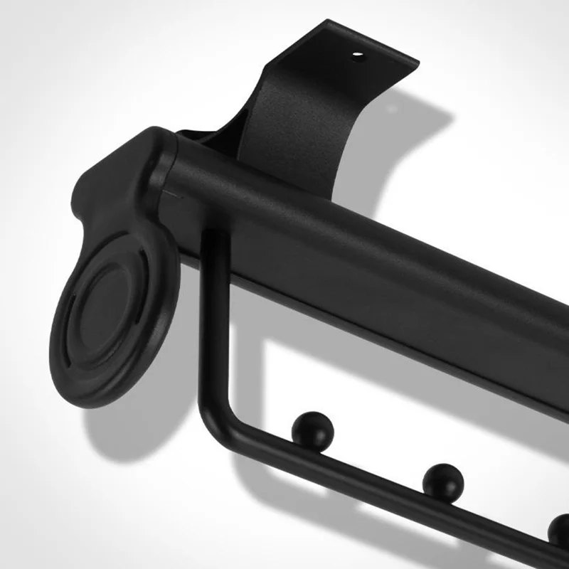 10 Inch Wardrobe Closet Retractable Pull-Out Hanging Rod Aluminum Alloy Pants Hanger Rack - Silver